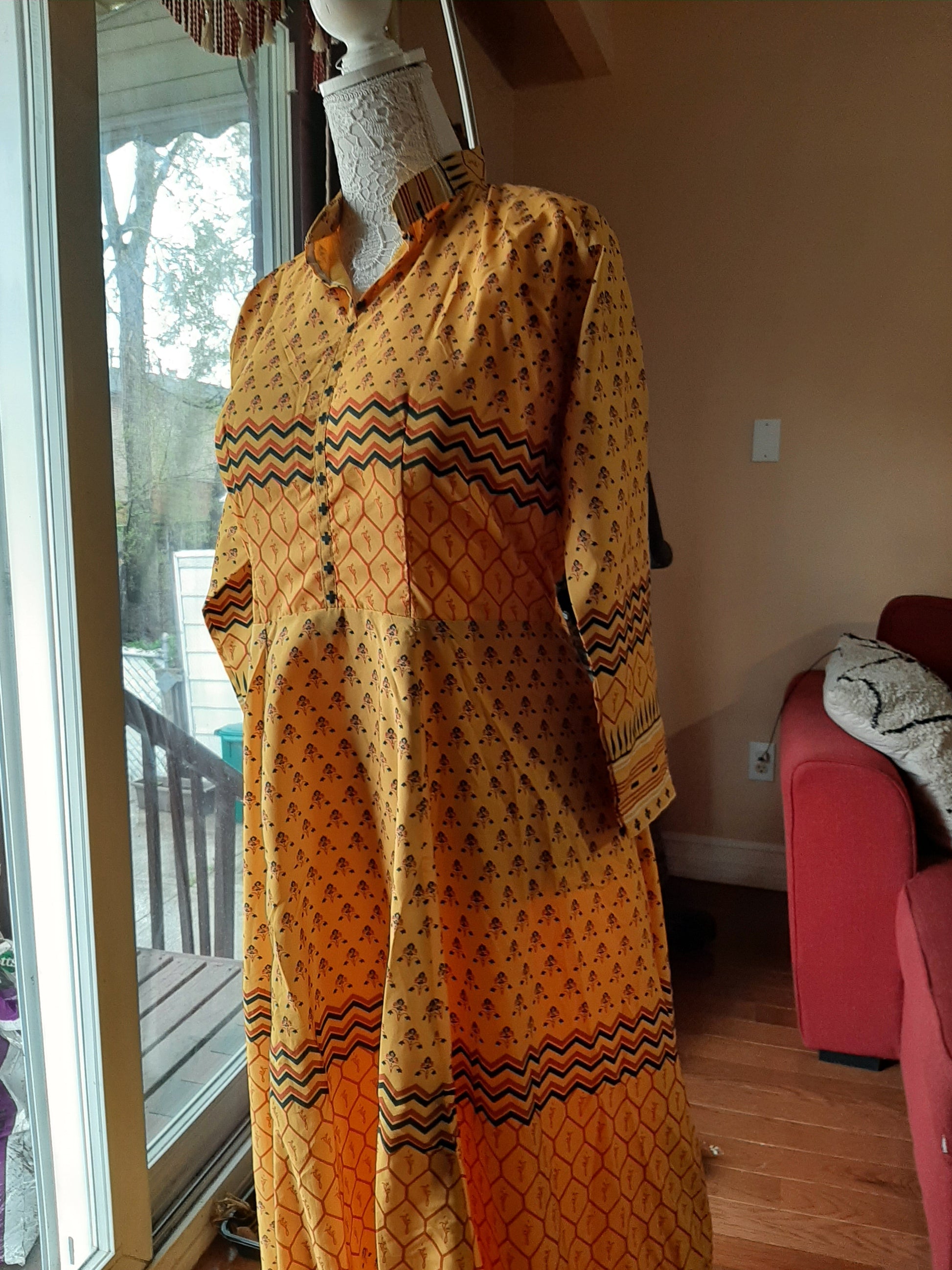Yellow Long Gown @ DressingStylesCA.com