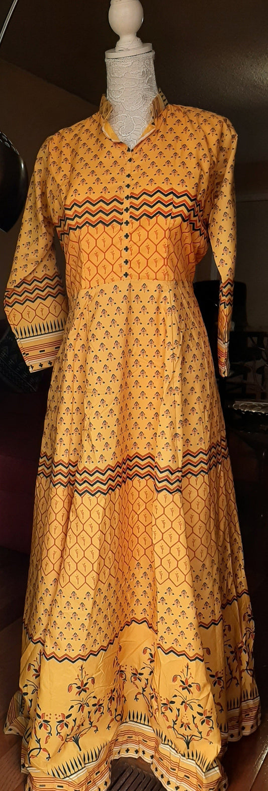 Yellow Long Gown @ DressingStylesCA.com
