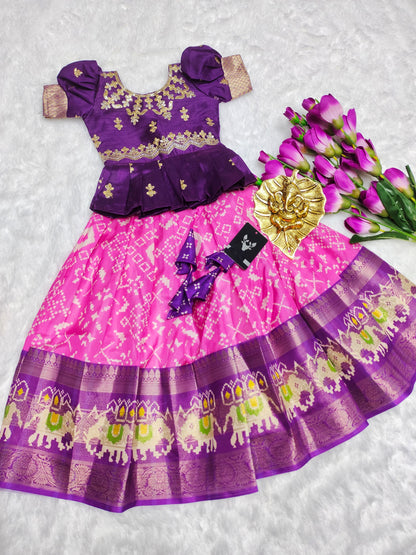 Pink floral lehenga @ DressingStylesCA.com