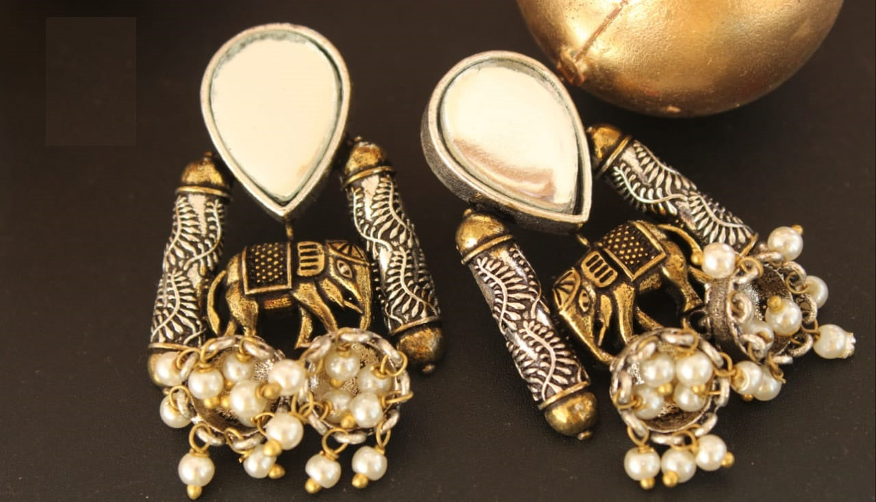 Artistic Collections- Onam Special Elephant Earrings @ DressingStylesCA.com