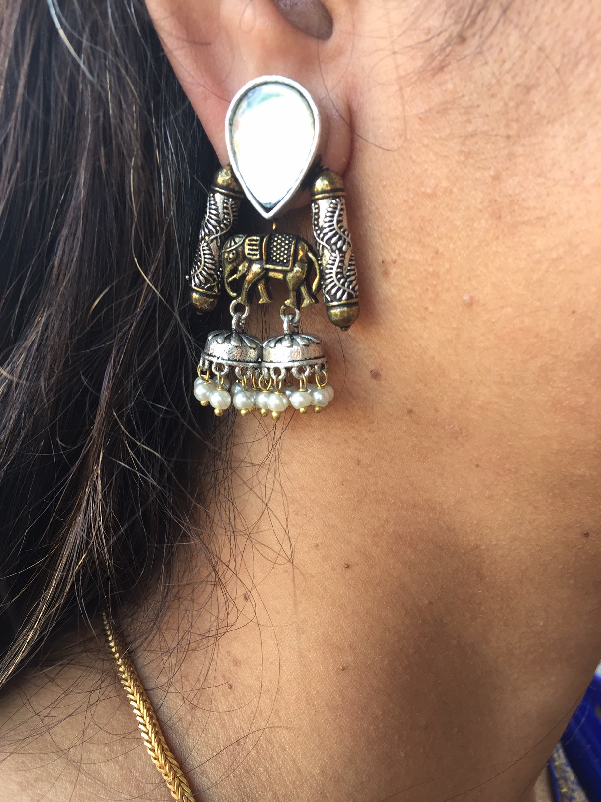 Artistic Collections- Onam Special Elephant Earrings @ DressingStylesCA.com