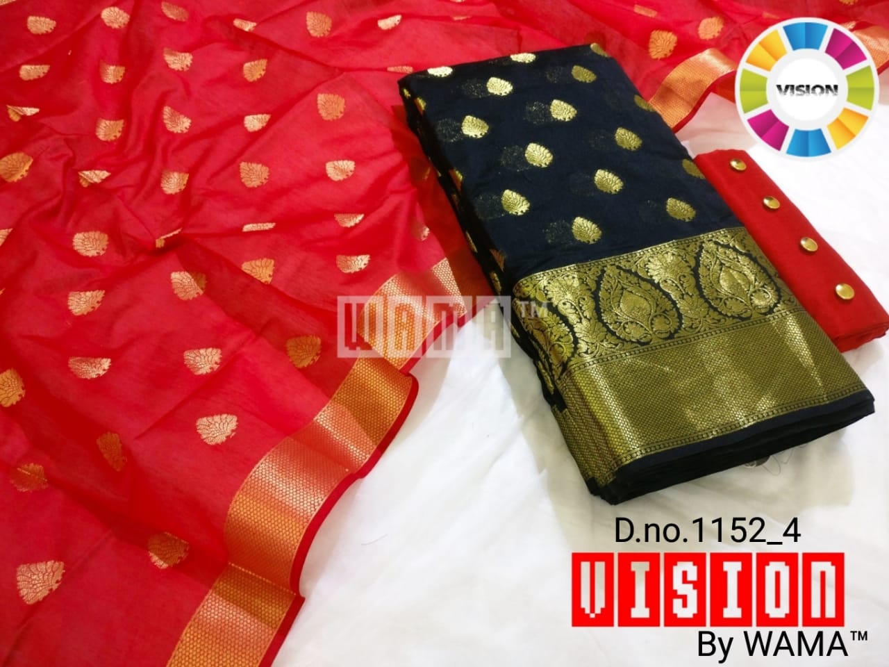 Black Banarasi with Red dupatta @ DressingStylesCA.com