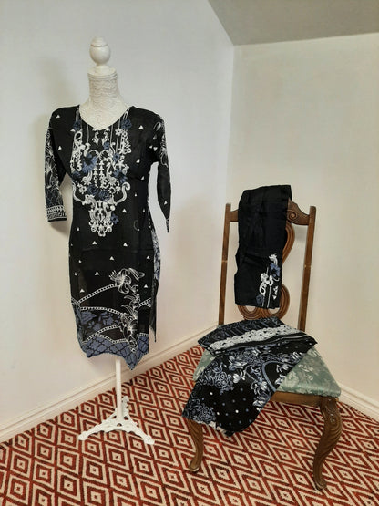 Black Kurti with Design @ DressingStylesCA.com