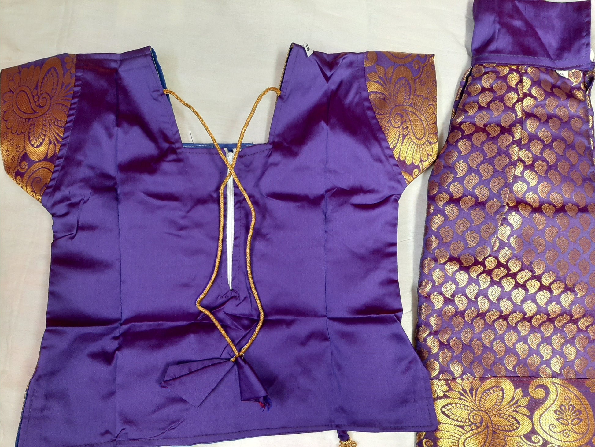 Blue Purple Art silk Pavada 1- 2 years @ DressingStylesCA.com