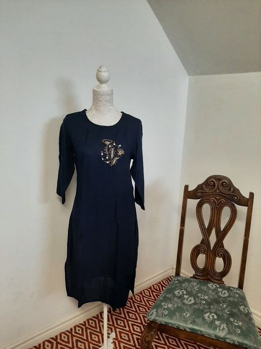 Blue Rayon Kurti @ DressingStylesCA.com