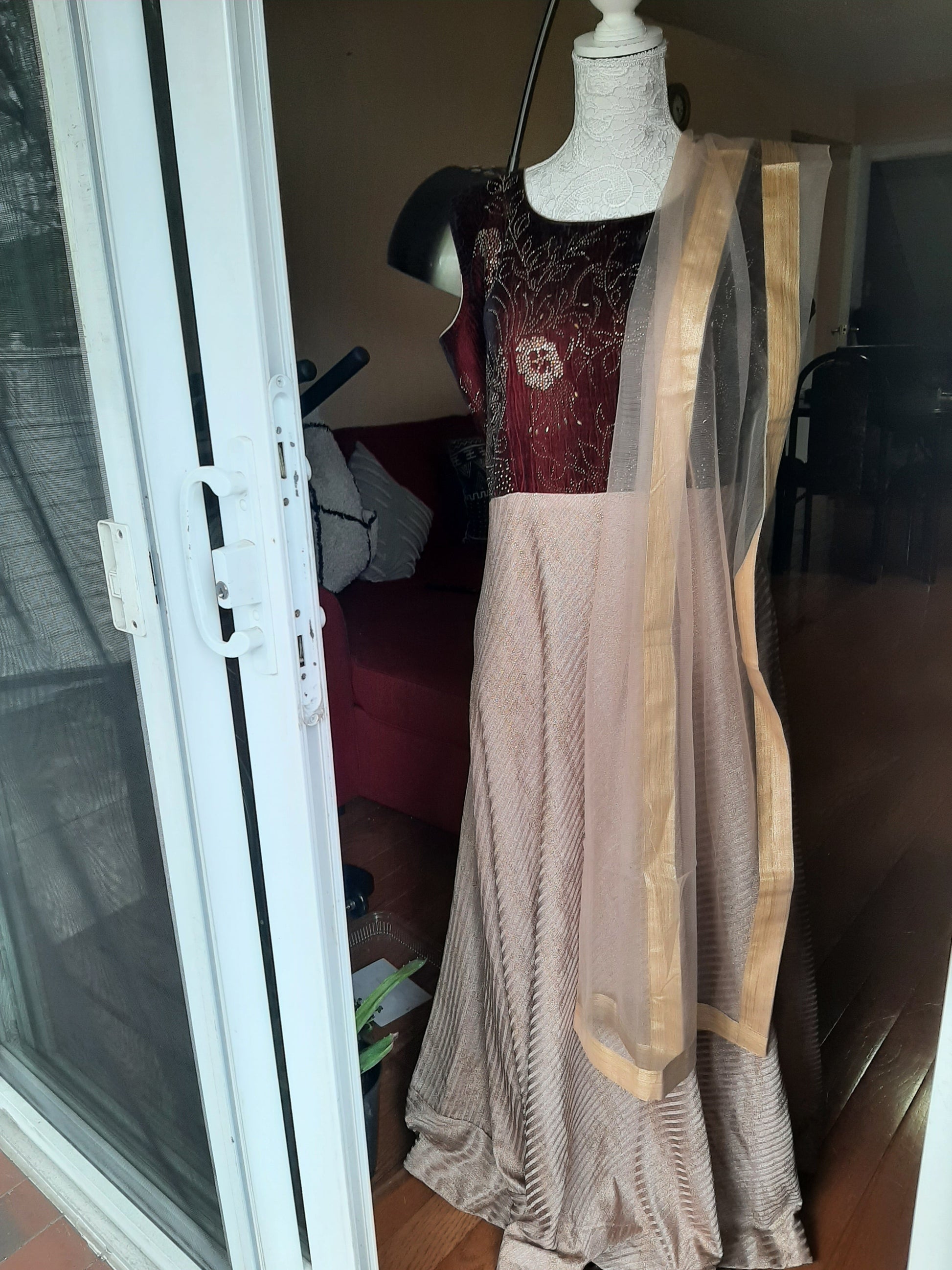 Chocolate Long Gown - 3 piece @ DressingStylesCA.com