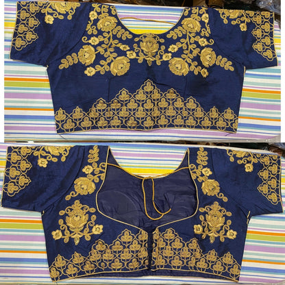 Dark Blue Designer Blouse @ DressingStylesCA.com