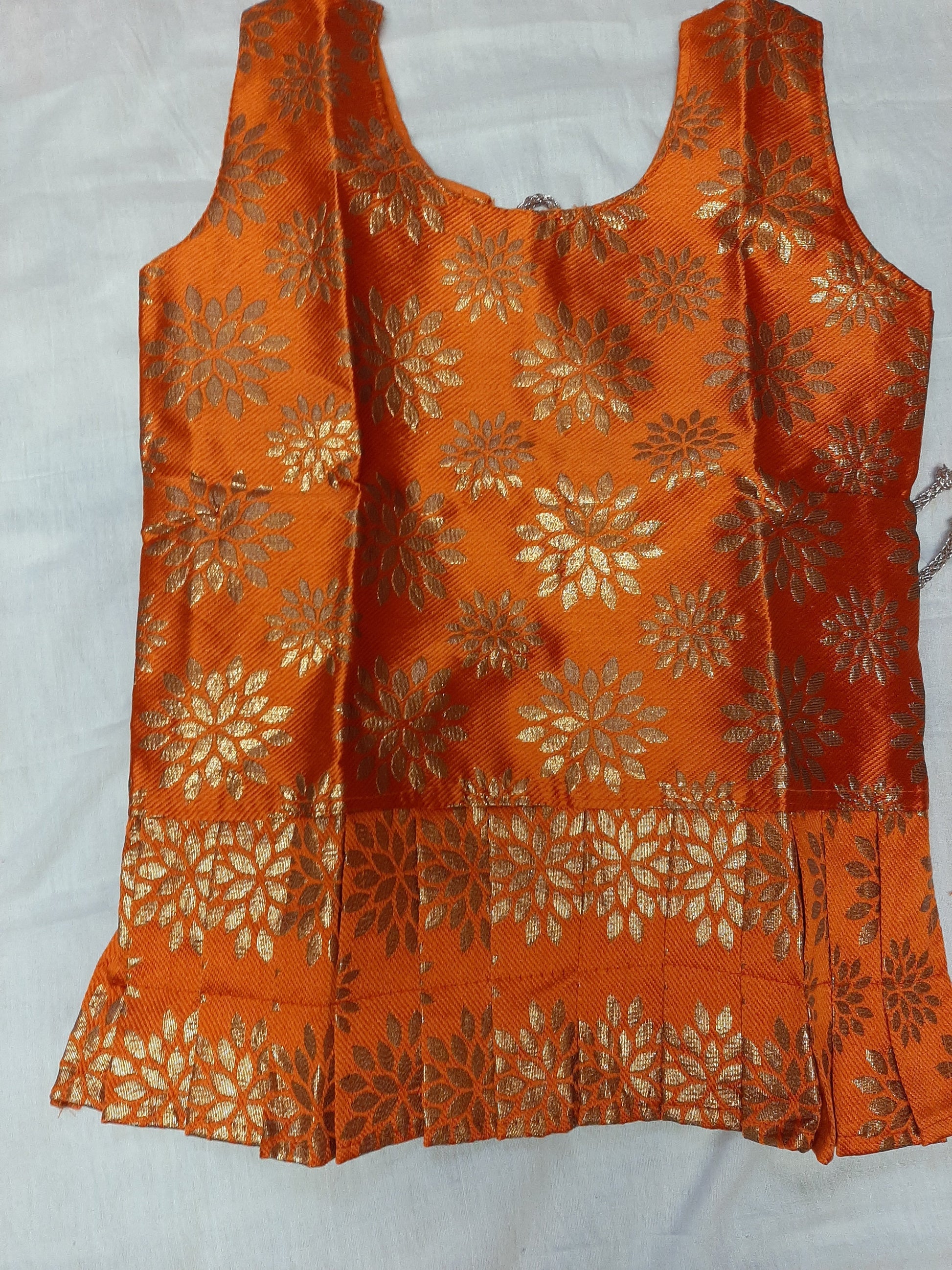 Designer Blue Lehenga with Orange Blouse - Age 6-8 @ DressingStylesCA.com