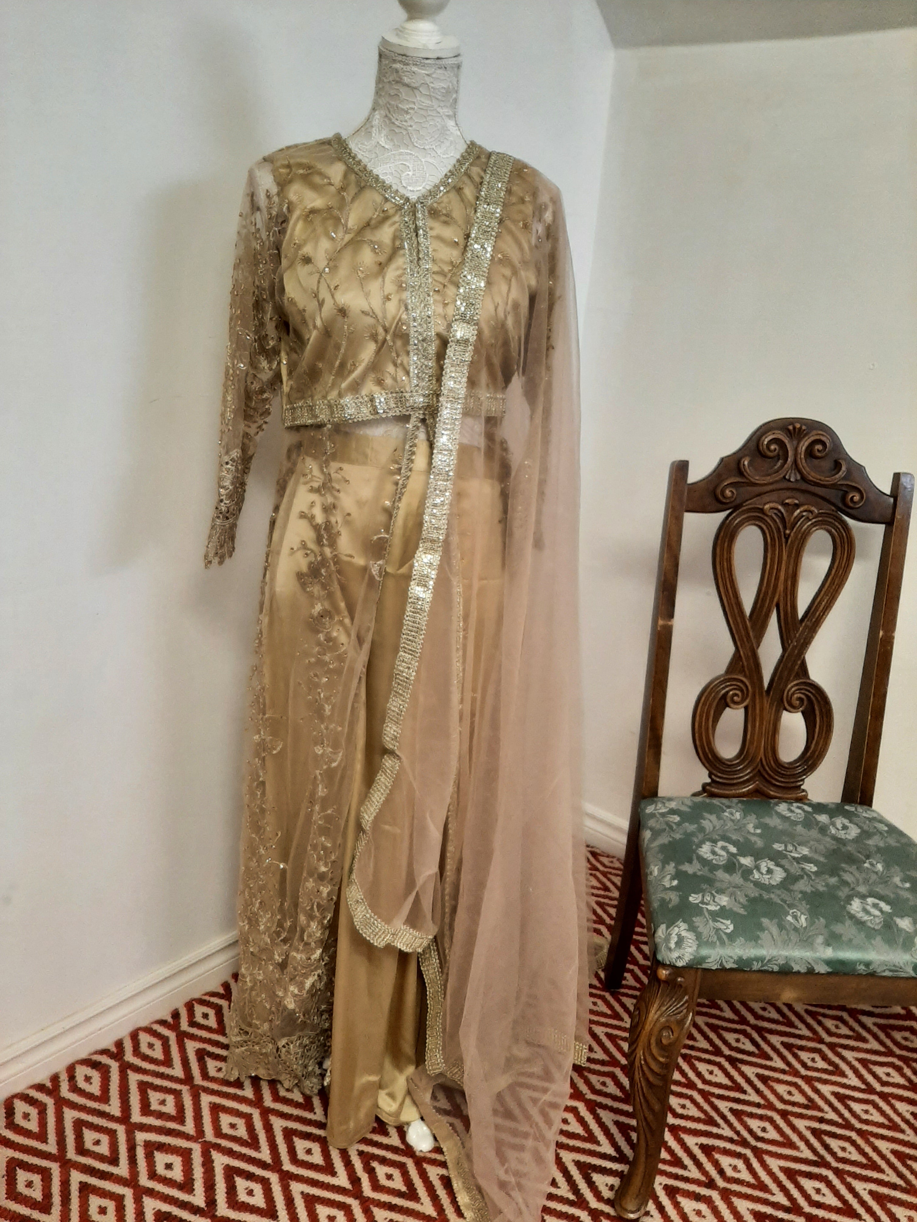 Rani Pink Designer Pakistani wedding lehenga with kurti and Embellishment -
