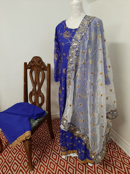 Indigo Blue Anarkali dress @ DressingStylesCA.com