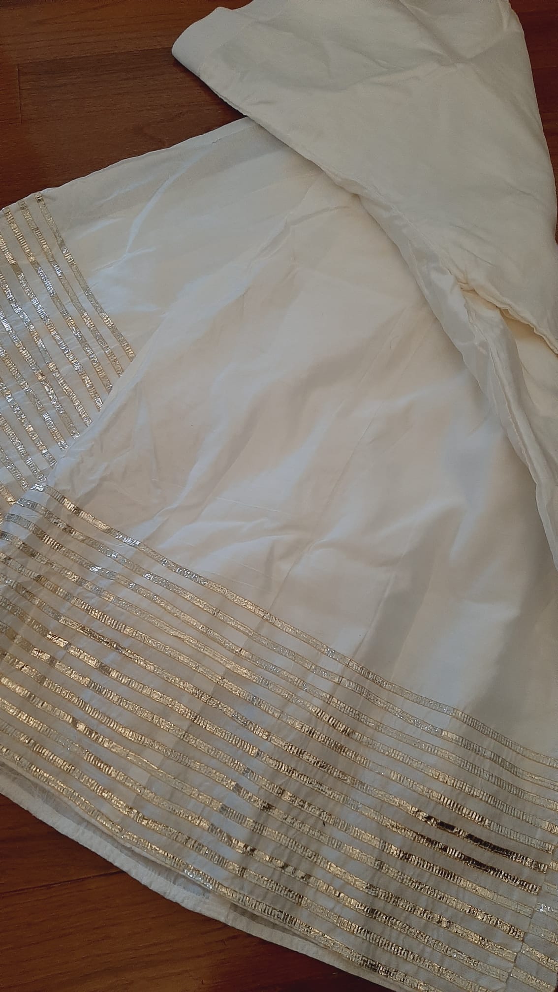 Ivory White Silk Flaired Palazzo @ DressingStylesCA.com