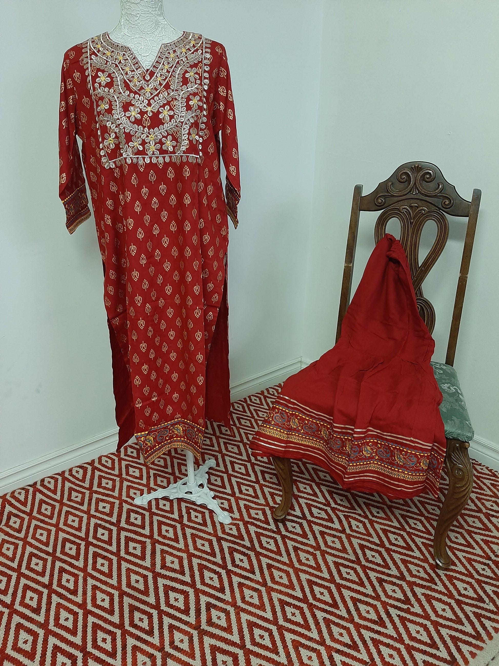 Lovely Kurti and Pallazo-Red @ DressingStylesCA.com