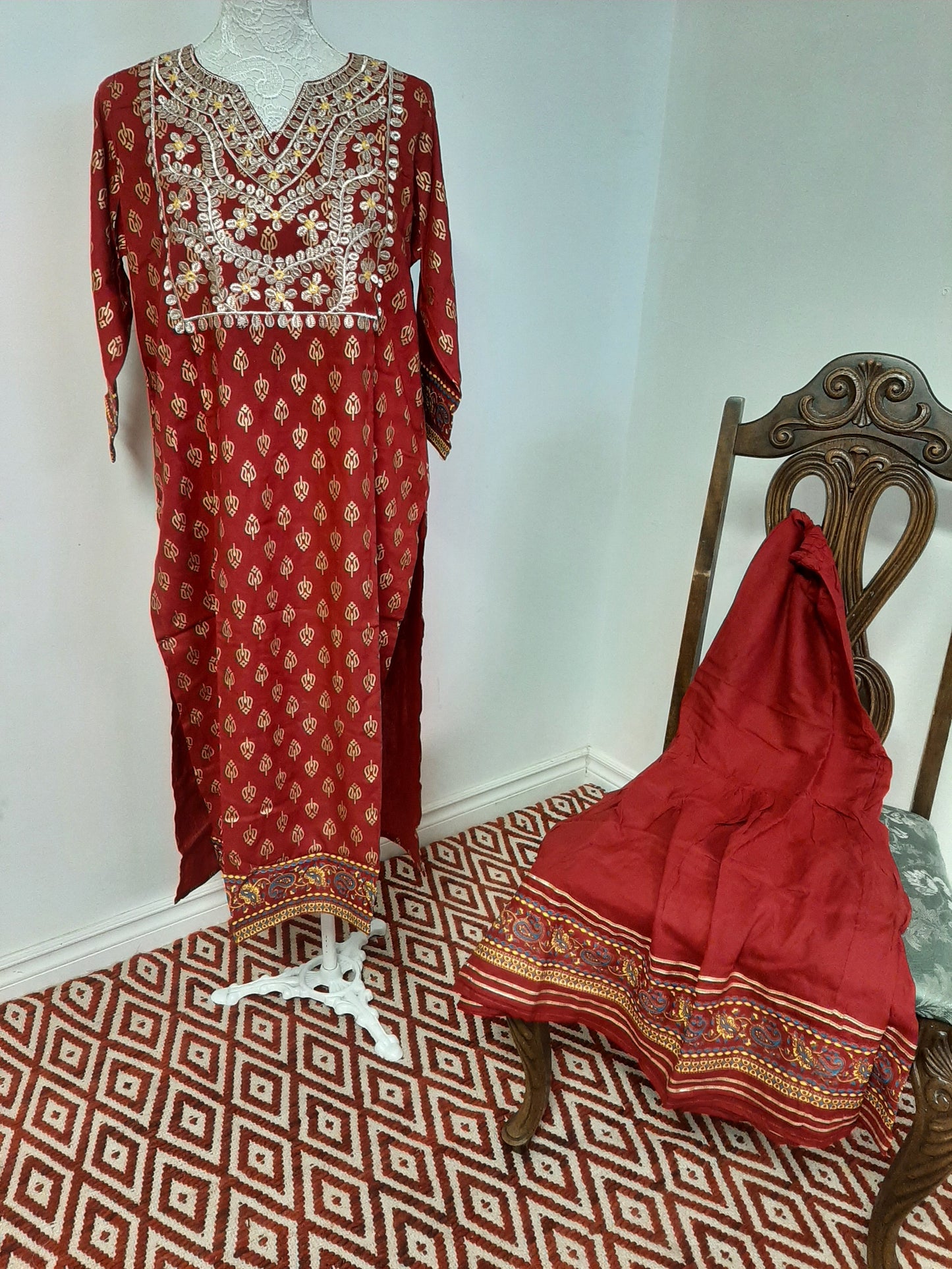 Lovely Kurti and Pallazo-Red @ DressingStylesCA.com