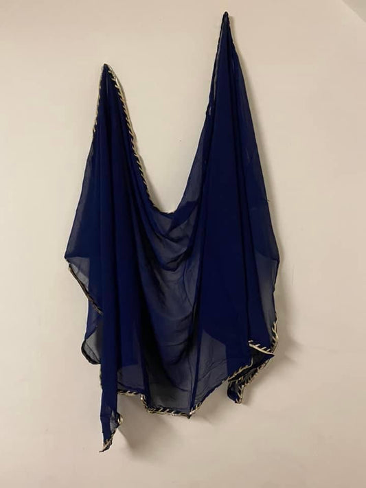Peacock Blue Chiffon Dupatta @ DressingStylesCA.com