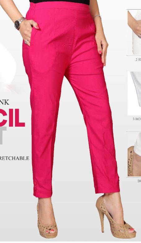Pink Stretchable Office Pant @ DressingStylesCA.com