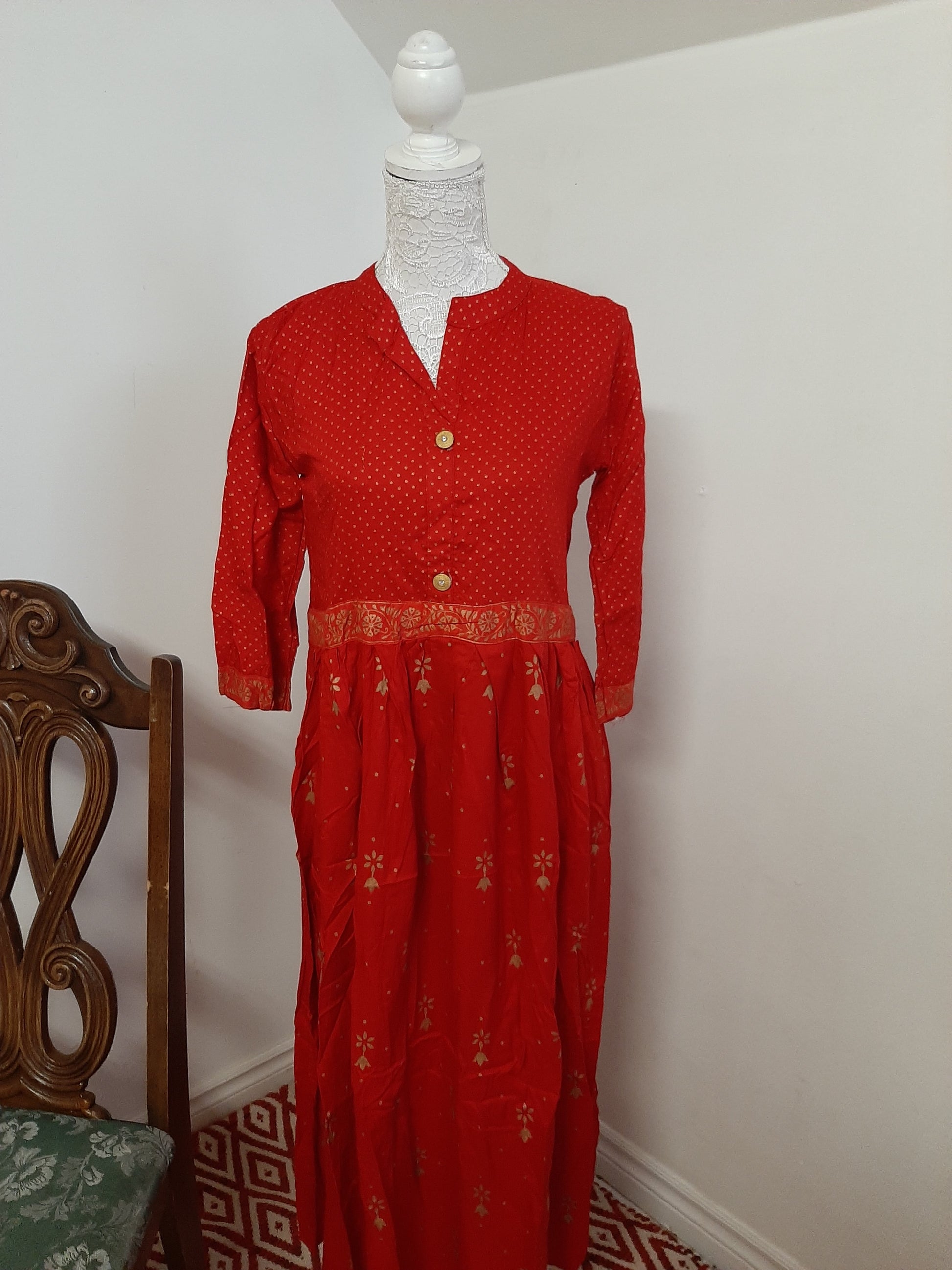Red Kurti with Lovely design @ DressingStylesCA.com