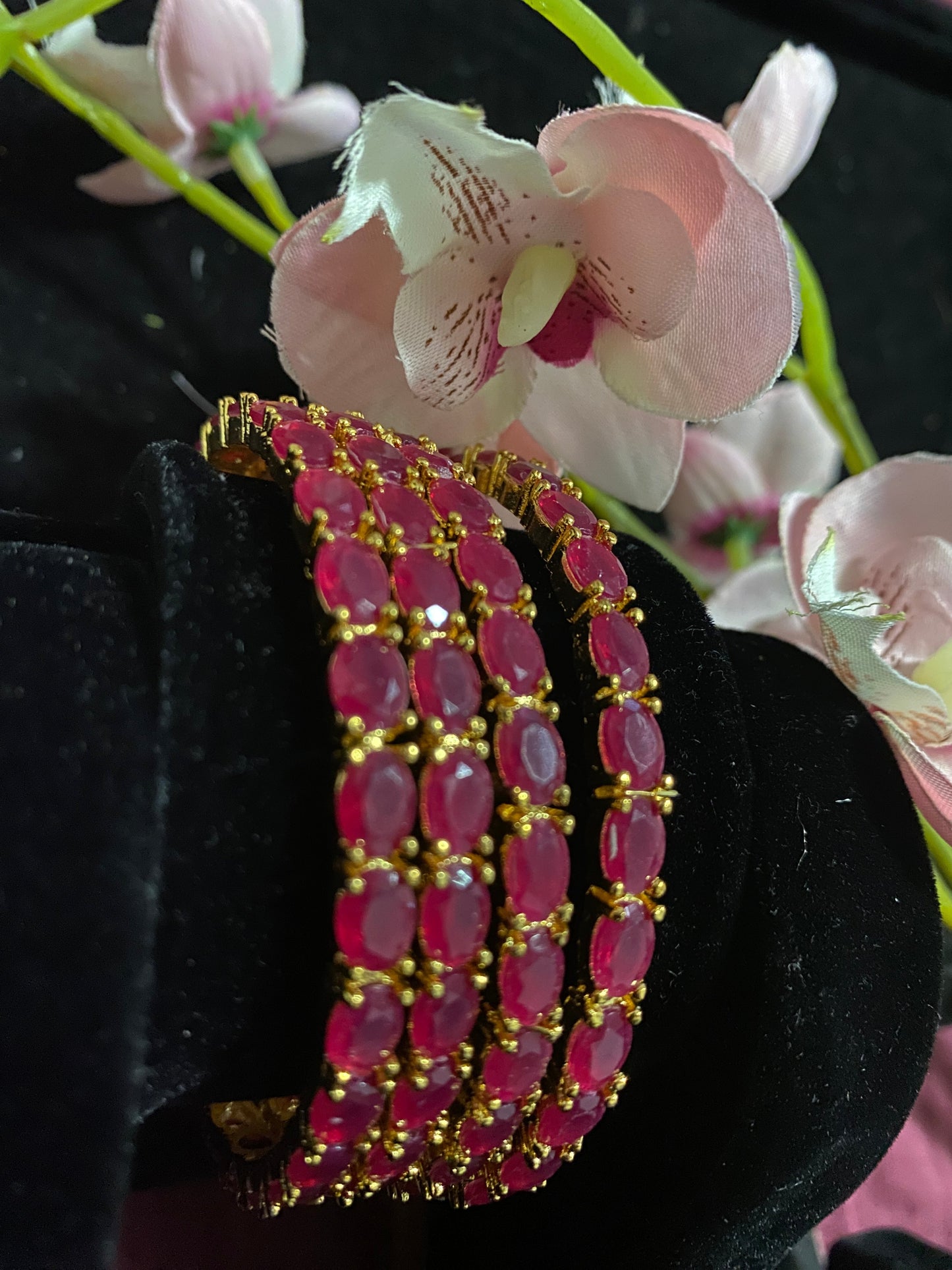 Red stone bangles @ DressingStylesCA.com