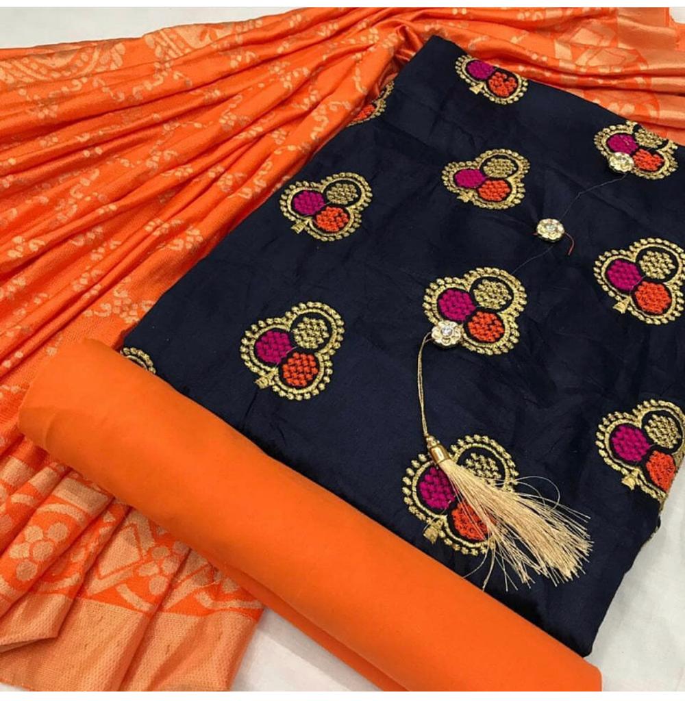 Satin Glace cotton with printed dupatta-2 @ DressingStylesCA.com