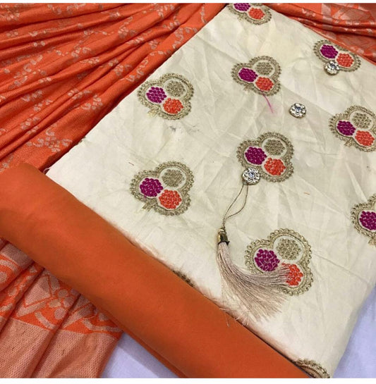 Satin Glace cotton with printed dupatta-4 @ DressingStylesCA.com