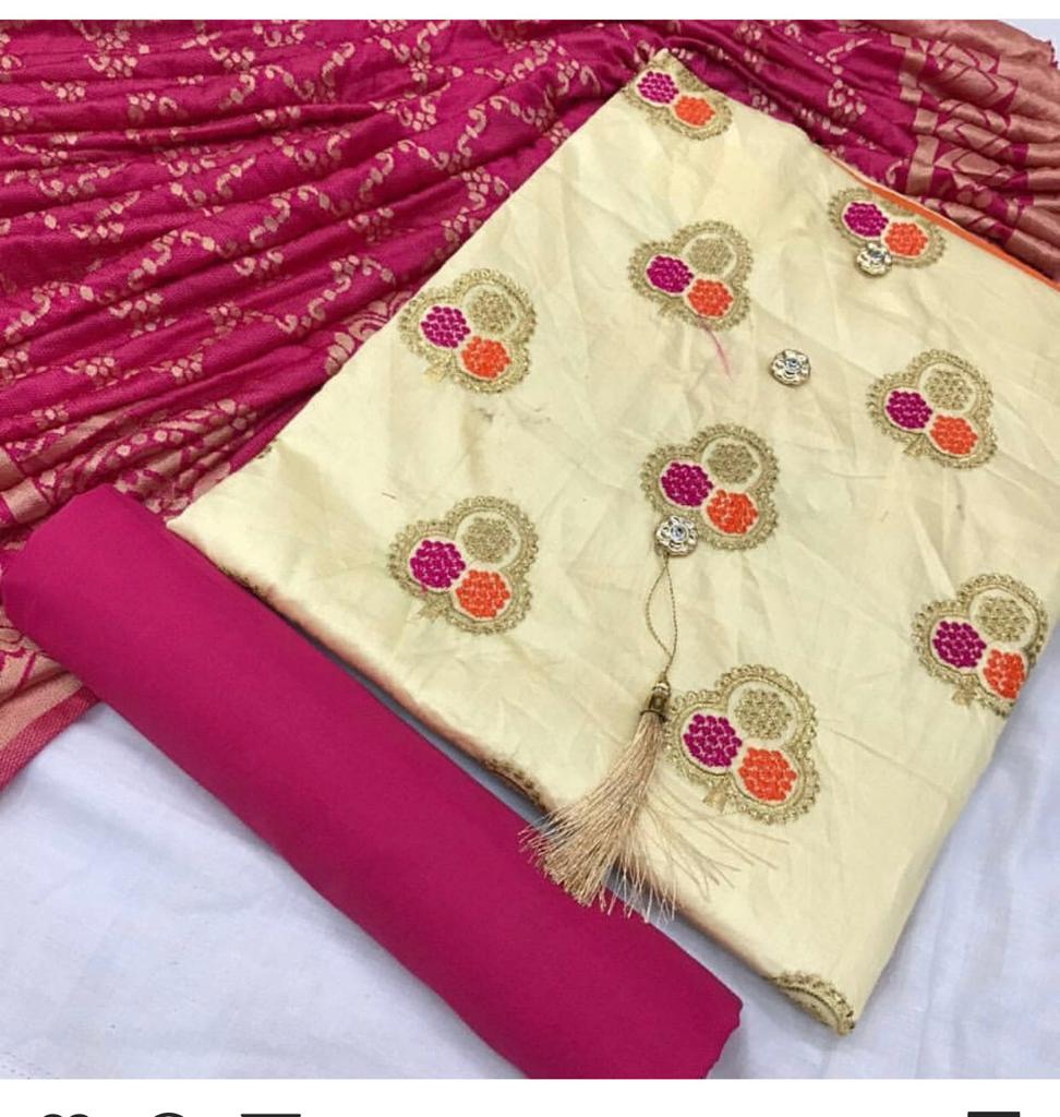 Satin Glace cotton with printed dupatta-6 @ DressingStylesCA.com
