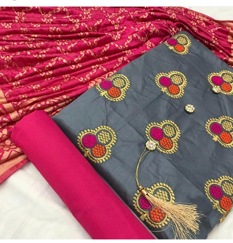 Satin Glace cotton with printed dupatta-8 @ DressingStylesCA.com