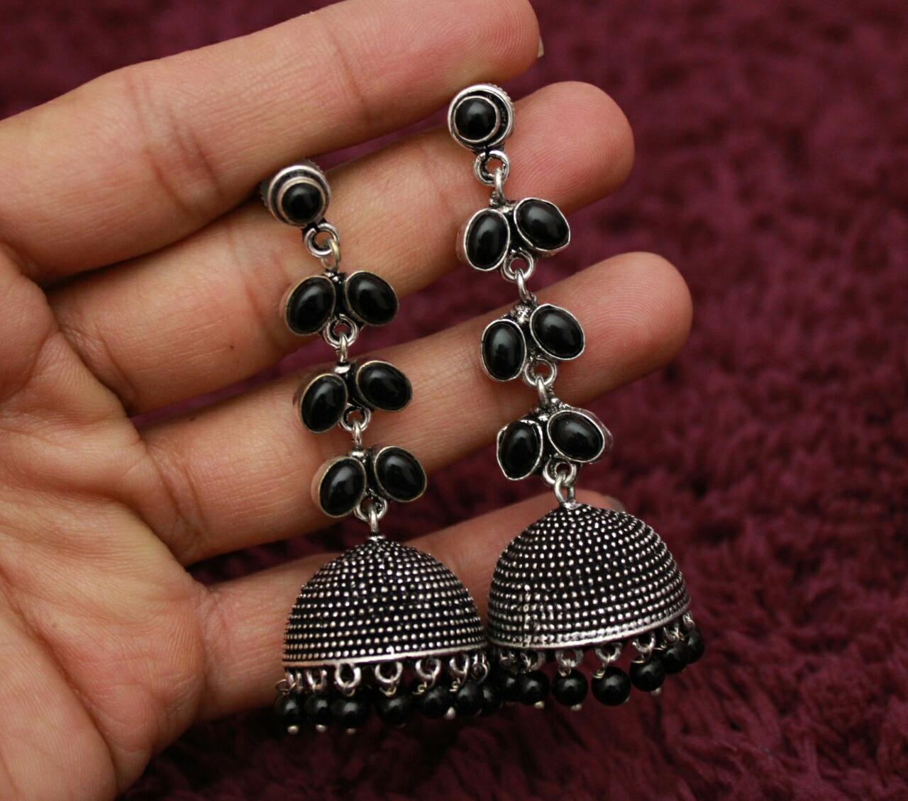 Signature Collections:- Black Stone Earrings @ DressingStylesCA.com