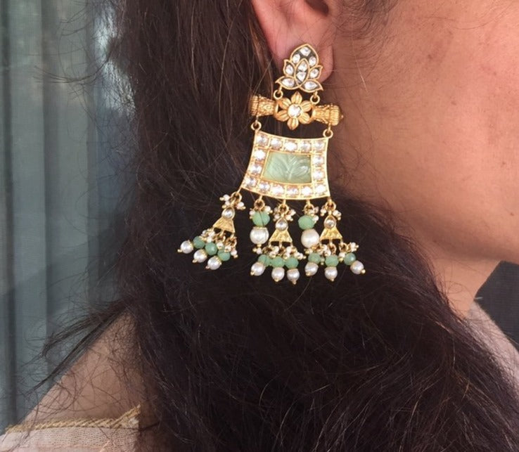Signature Collections- Earing- Green Stones @ DressingStylesCA.com