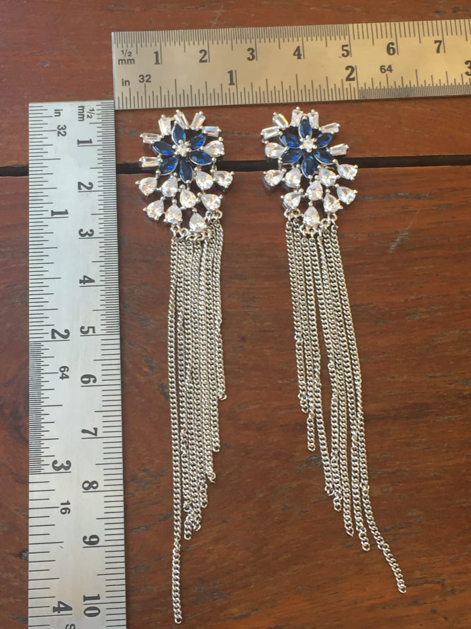 Signature Collections- Earings & Finger Ring Blue White Stones @ DressingStylesCA.com