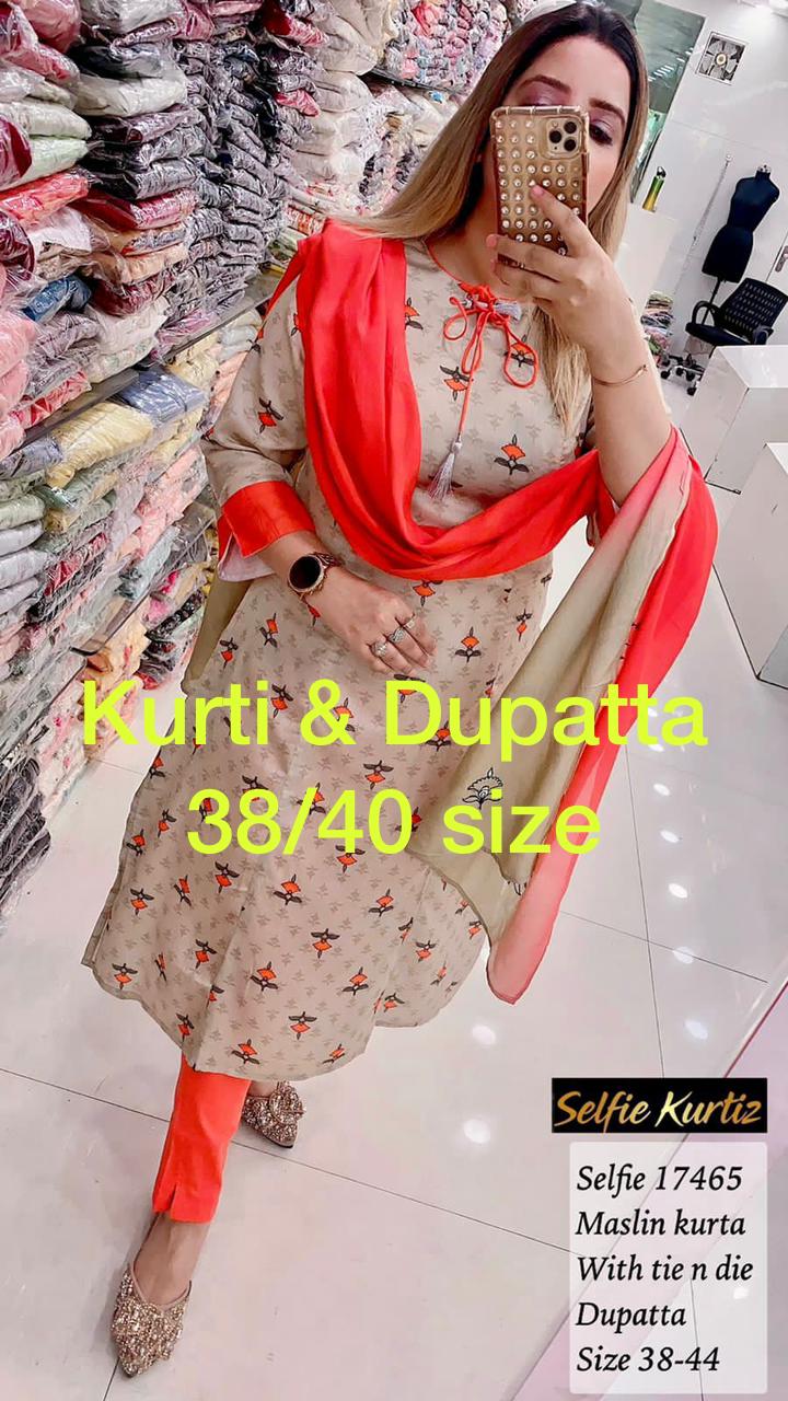 Silky Kurti paired with Duppatta @ DressingStylesCA.com