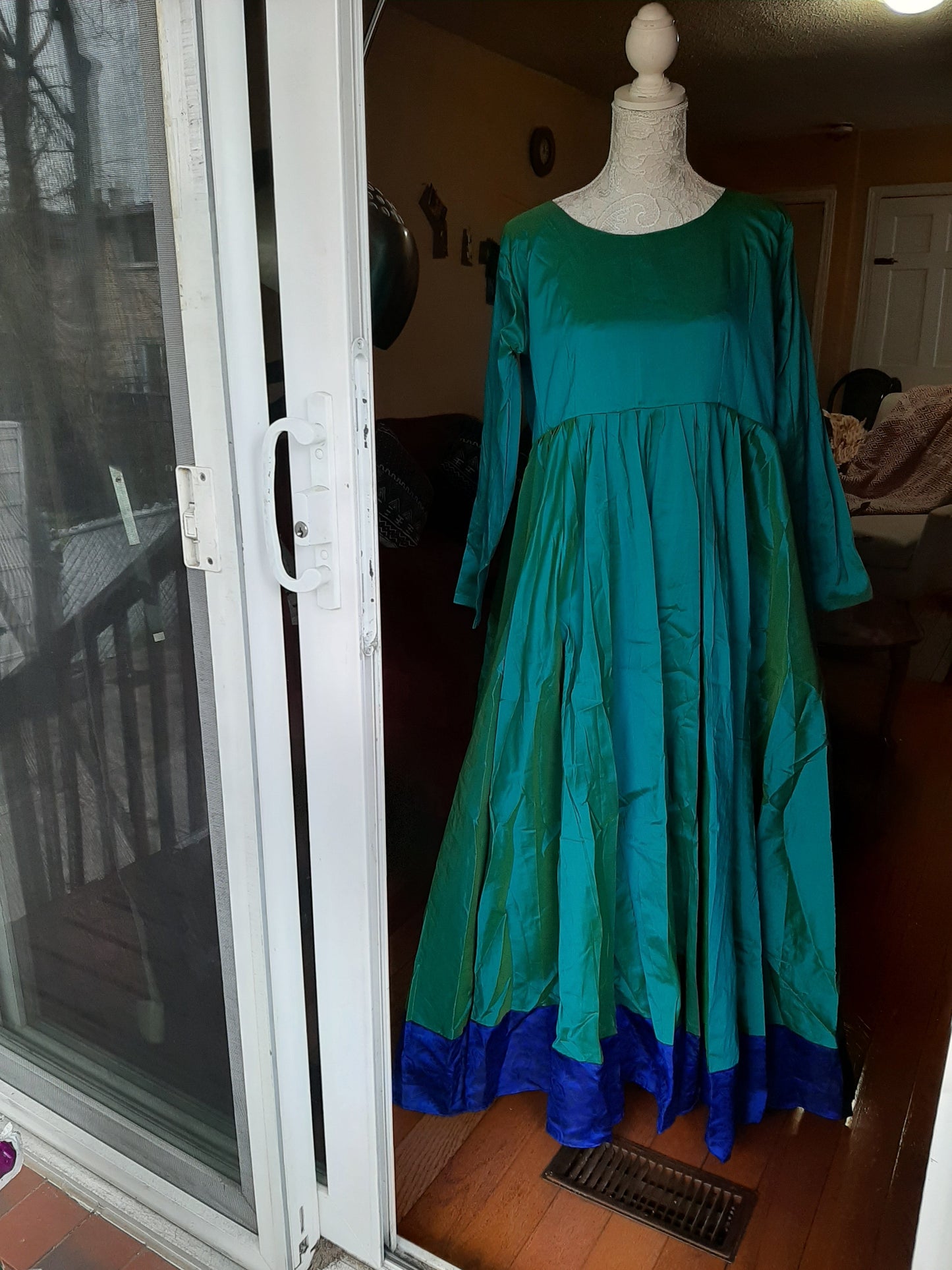 Turquoise Blue Long Gown @ DressingStylesCA.com
