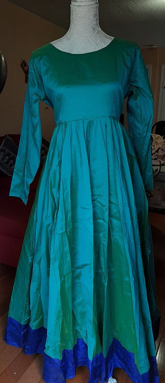 Turquoise Blue Long Gown @ DressingStylesCA.com