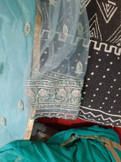 Turquoise Green Colored Kurti and Sharara @ DressingStylesCA.com