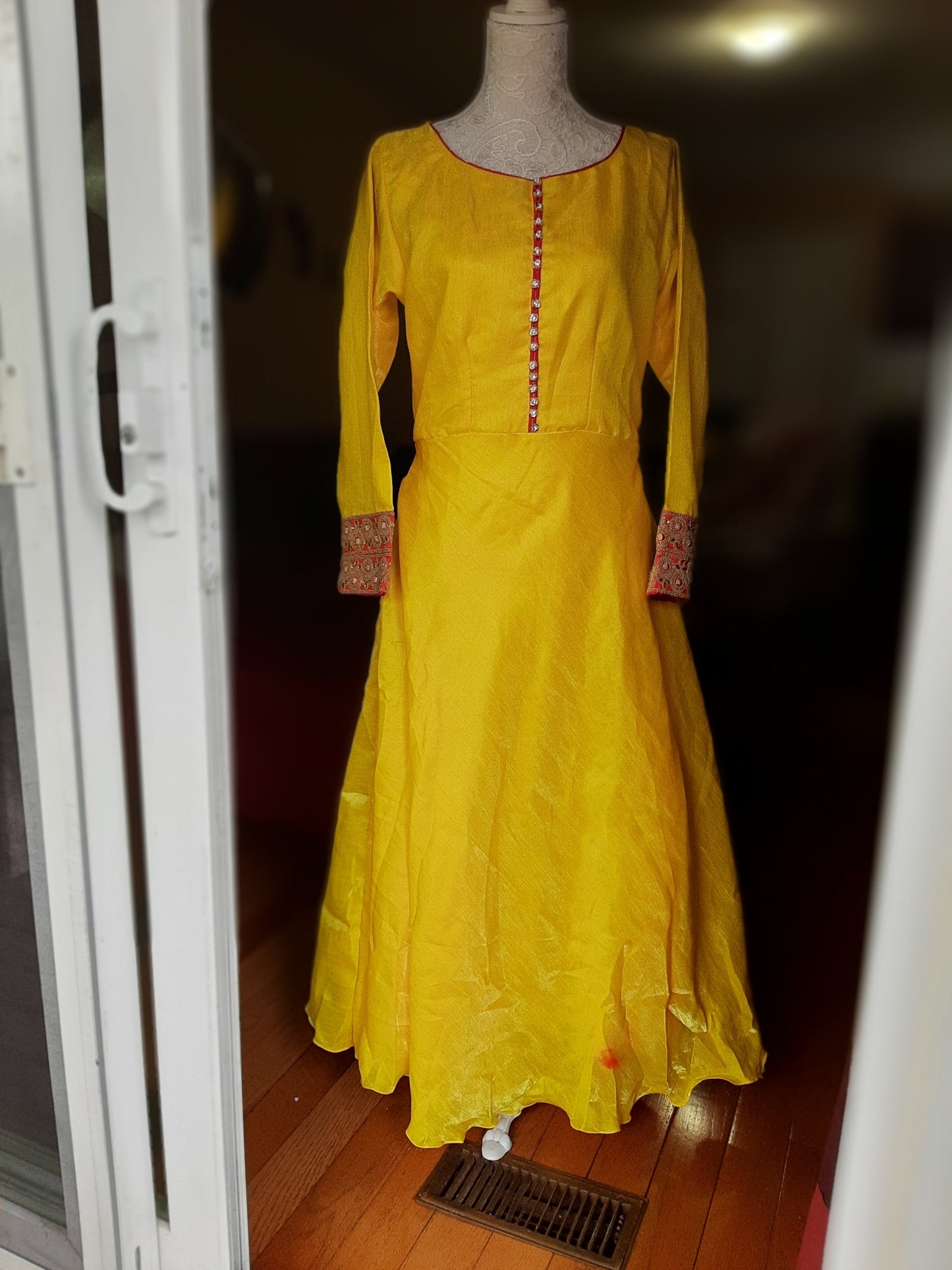Yellow Colored Long Gown @ DressingStylesCA.com